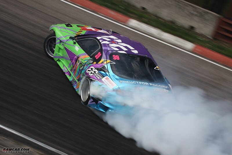 Drifting Race Car — Purple, Dynamic, Photograph