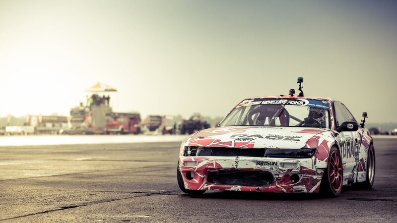 Drifting Race Car — Red, Dramatic