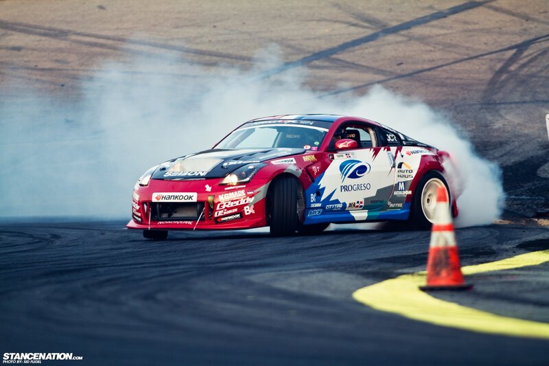 Drifting Race Car — Red, Dynamic, Photograph, Smoke