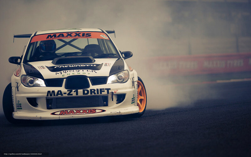 Drifting Race Car — White, Dramatic, Photograph, Smoke, Driver