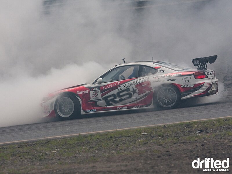 Drifting Race Car — White, Dynamic, Photograph