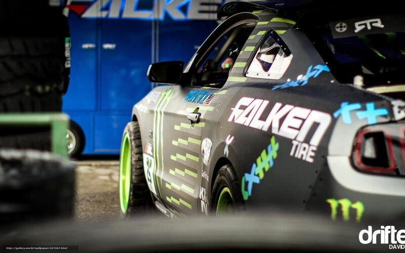 drifting race car with Falken branding