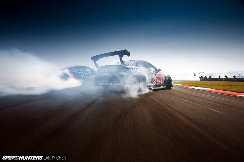 Drifting Race Cars — Black, Dramatic