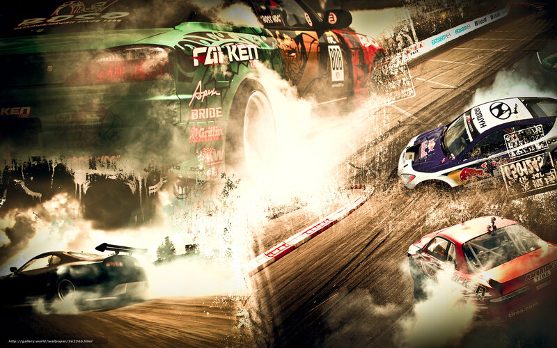 Drifting race cars in action
