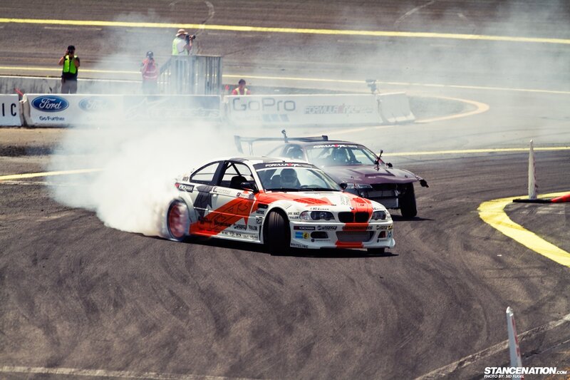 Drifting race cars on track