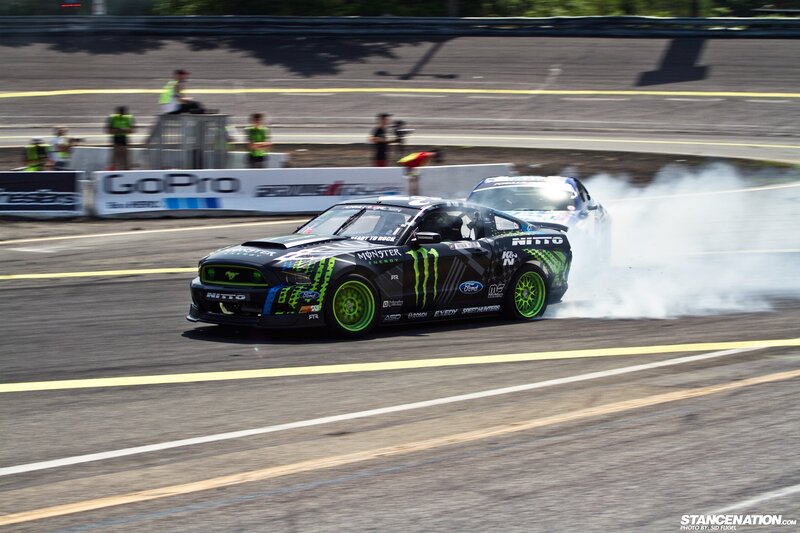 Drifting race cars on track