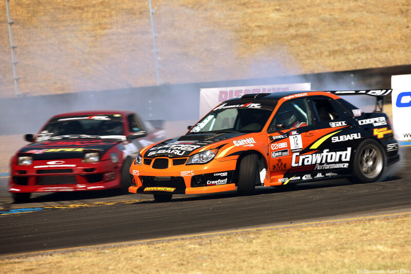 Drifting race cars on track