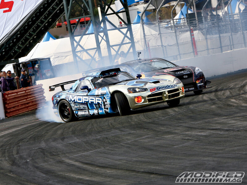 Drifting race cars on track