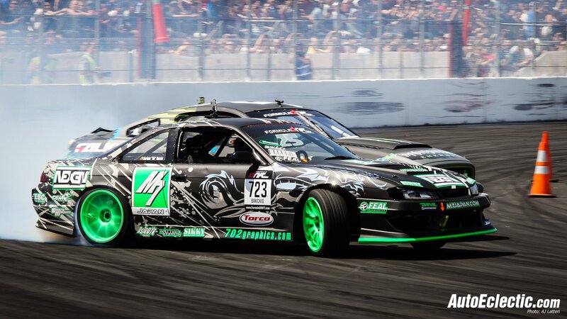 Drifting race cars on track