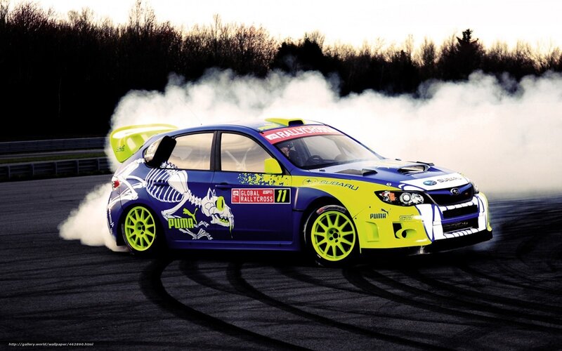 Drifting Rally Car — Blue, Dramatic