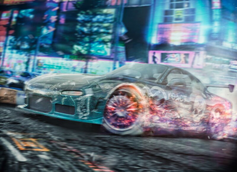 Drifting Sports Car — Blue