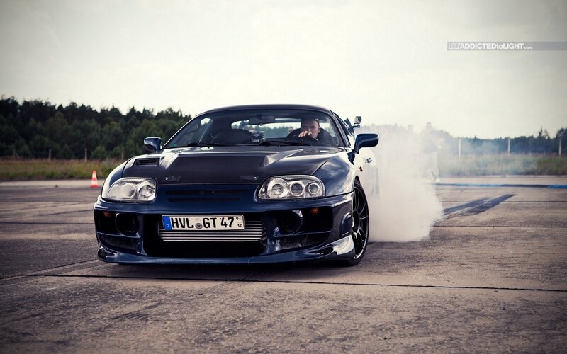 drifting sports car on track