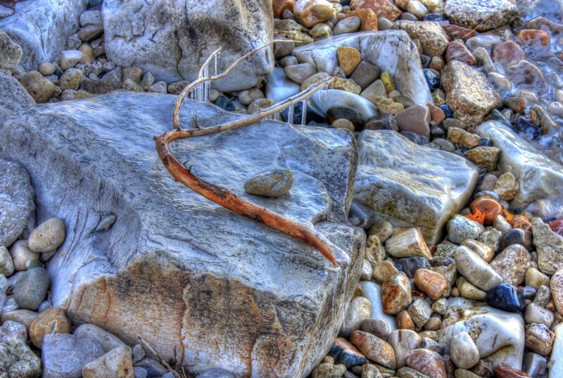 Driftwood on Rocks
