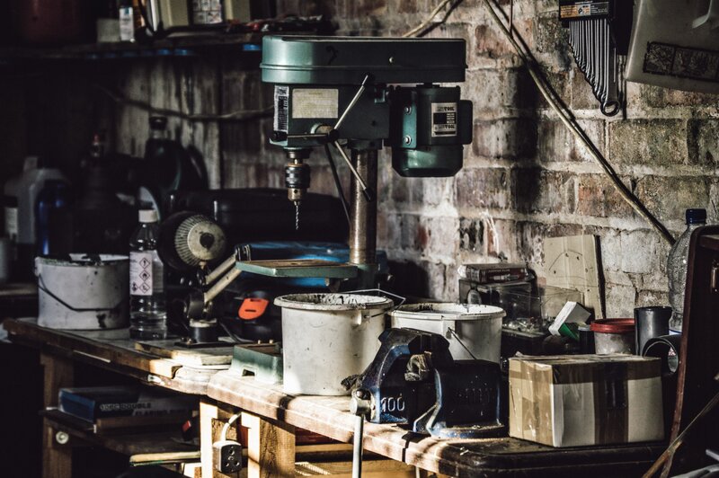 Drill Press on Workbench