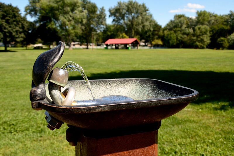 Drinking Fountain in Park — Green