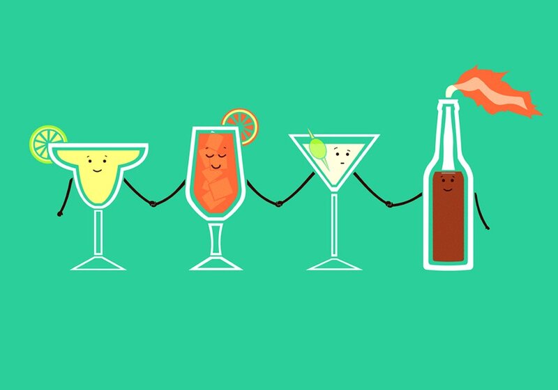 drinks holding hands
