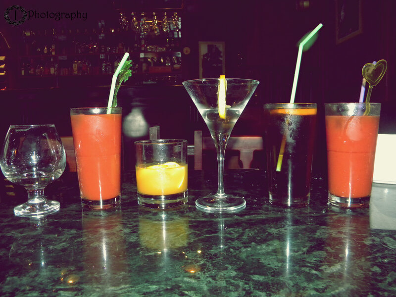 Drinks on a Bar Counter