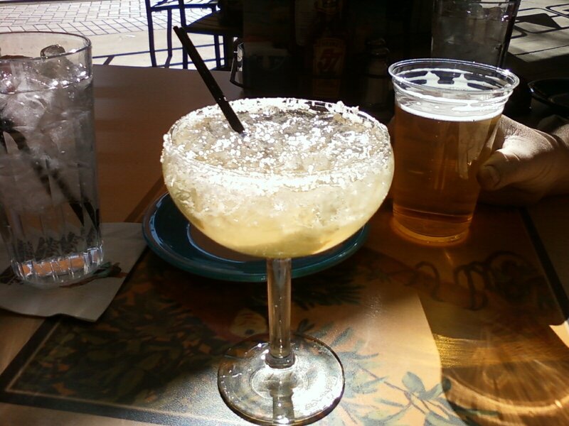 Drinks on a restaurant table