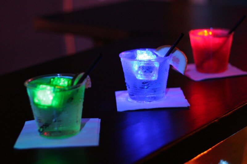 drinks under blacklight
