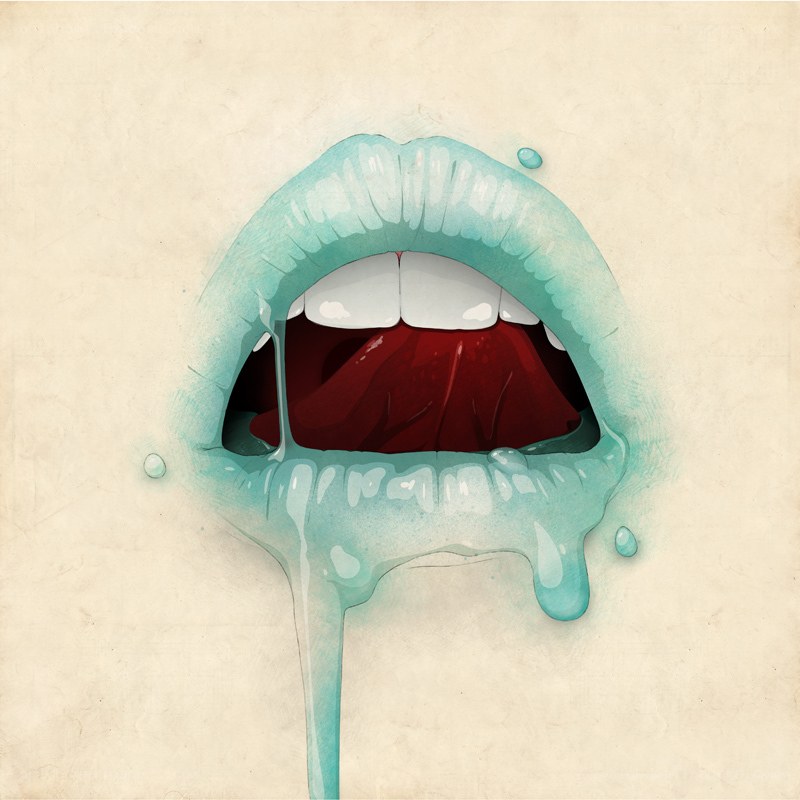 dripping blue lips