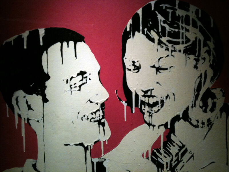 dripping face portrait art