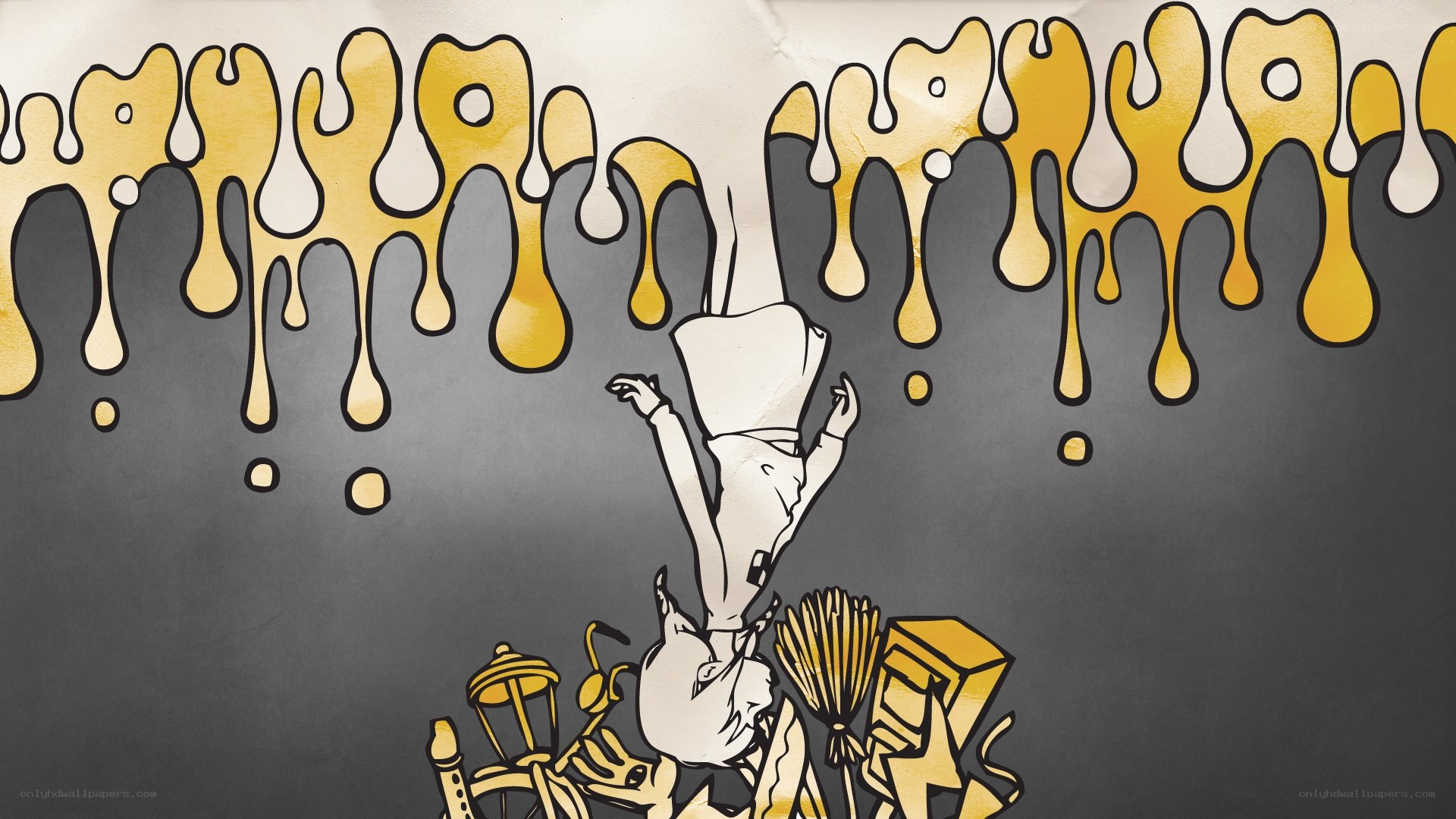dripping gold and a chef