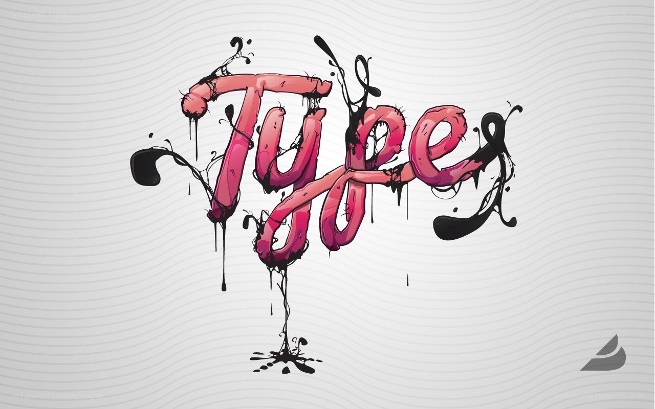 dripping pink and black text