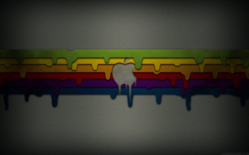 dripping rainbow apple logo