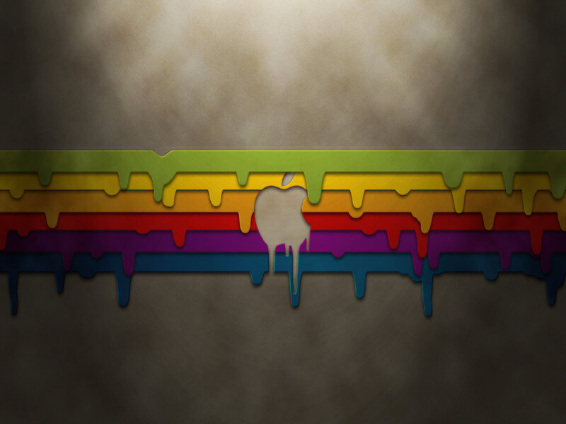 dripping rainbow apple logo