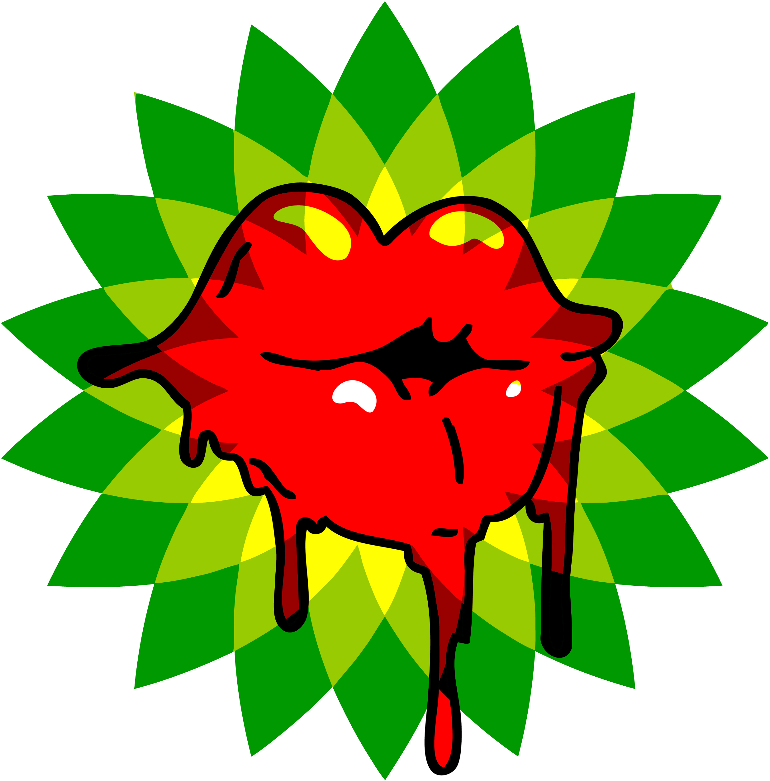 dripping red lips on green background
