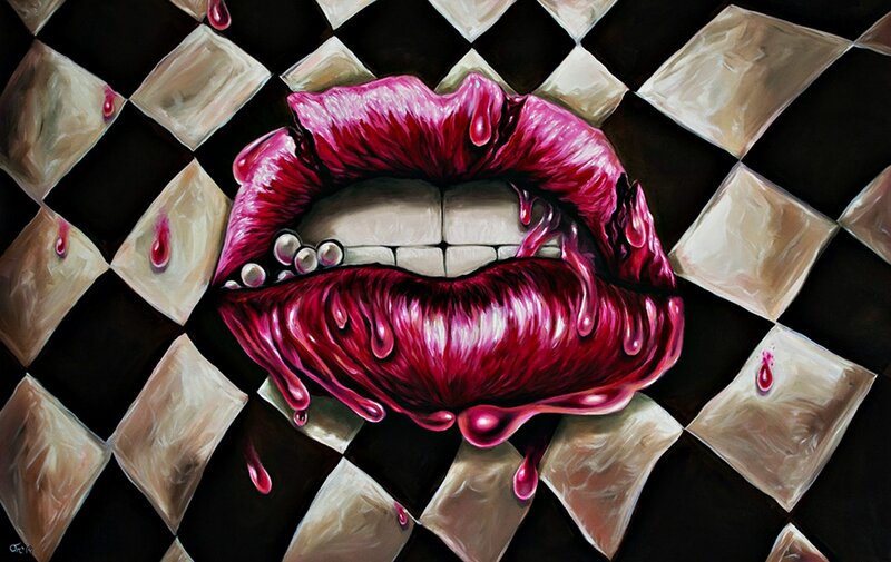 Dripping Red Lips