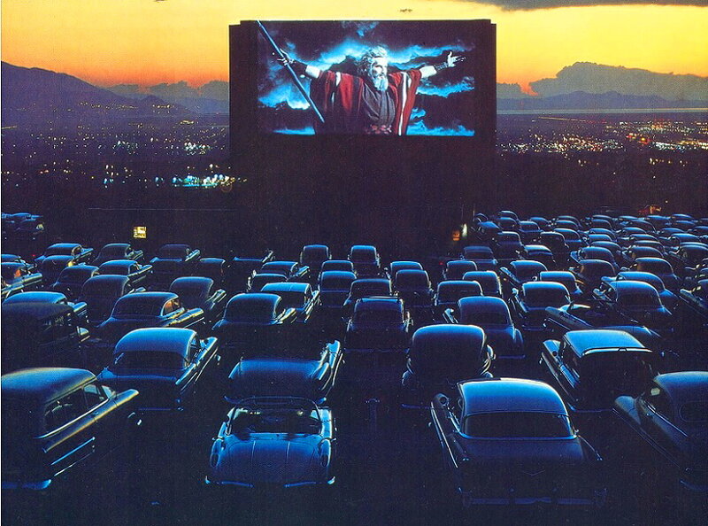 Drive-in Movie Theater — Blue