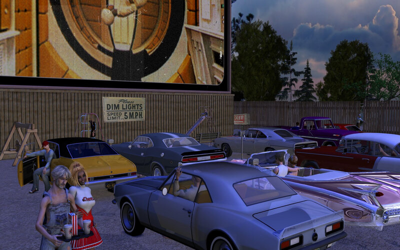 Drive-in Movie Theater — Gray