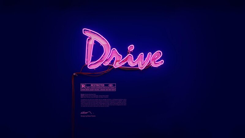 Drive movie poster neon sign