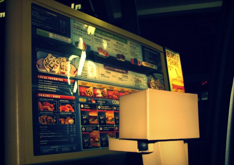 Drive-thru menu at fast food restaurant