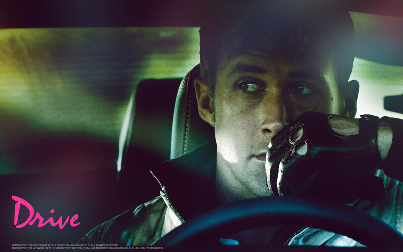 Driver in car at night