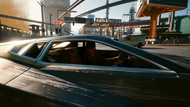 Driver in Futuristic Car