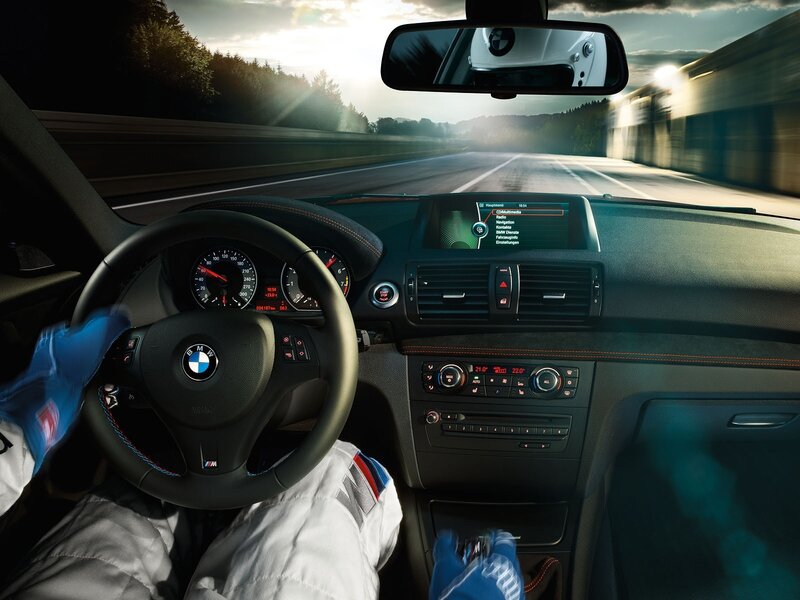 Driver in Race Car — Black, Dynamic, Sunset, Photograph