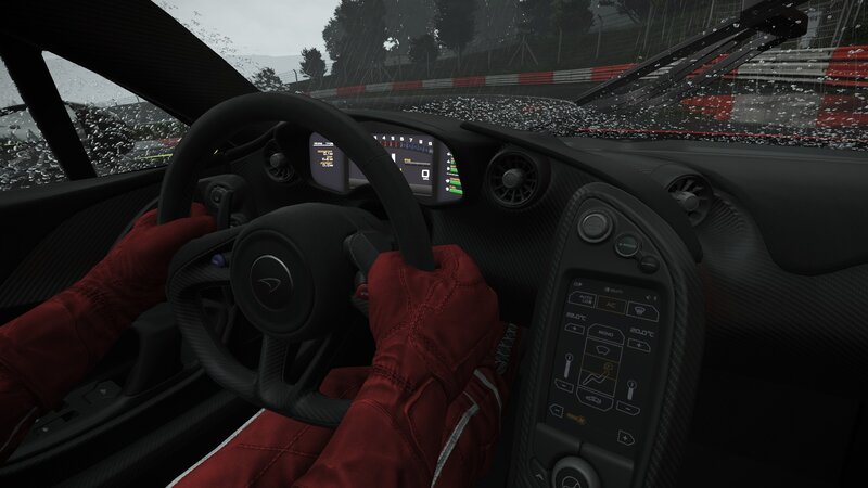 Driver in Race Car — Black, Intense