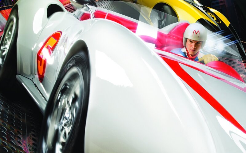 Driver in White Race Car