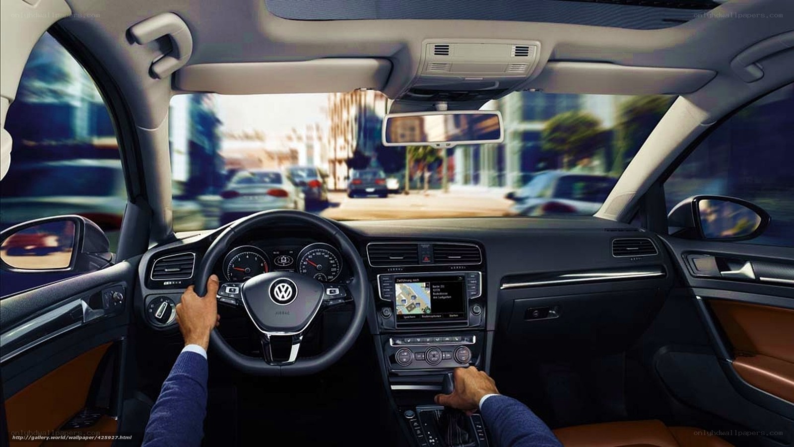 Driver's view of car interior