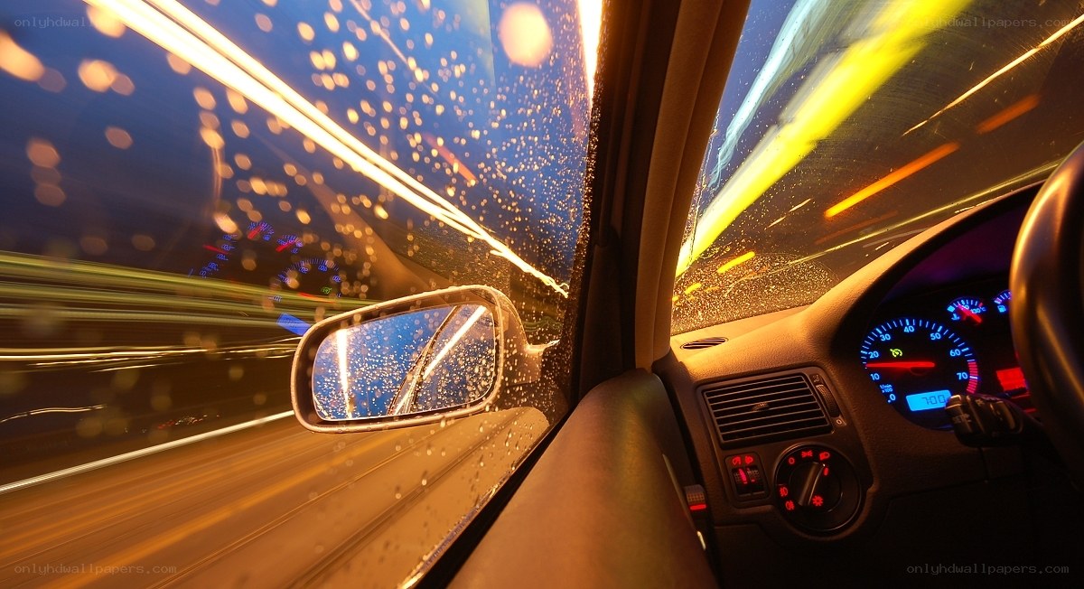 Driving at night in the rain