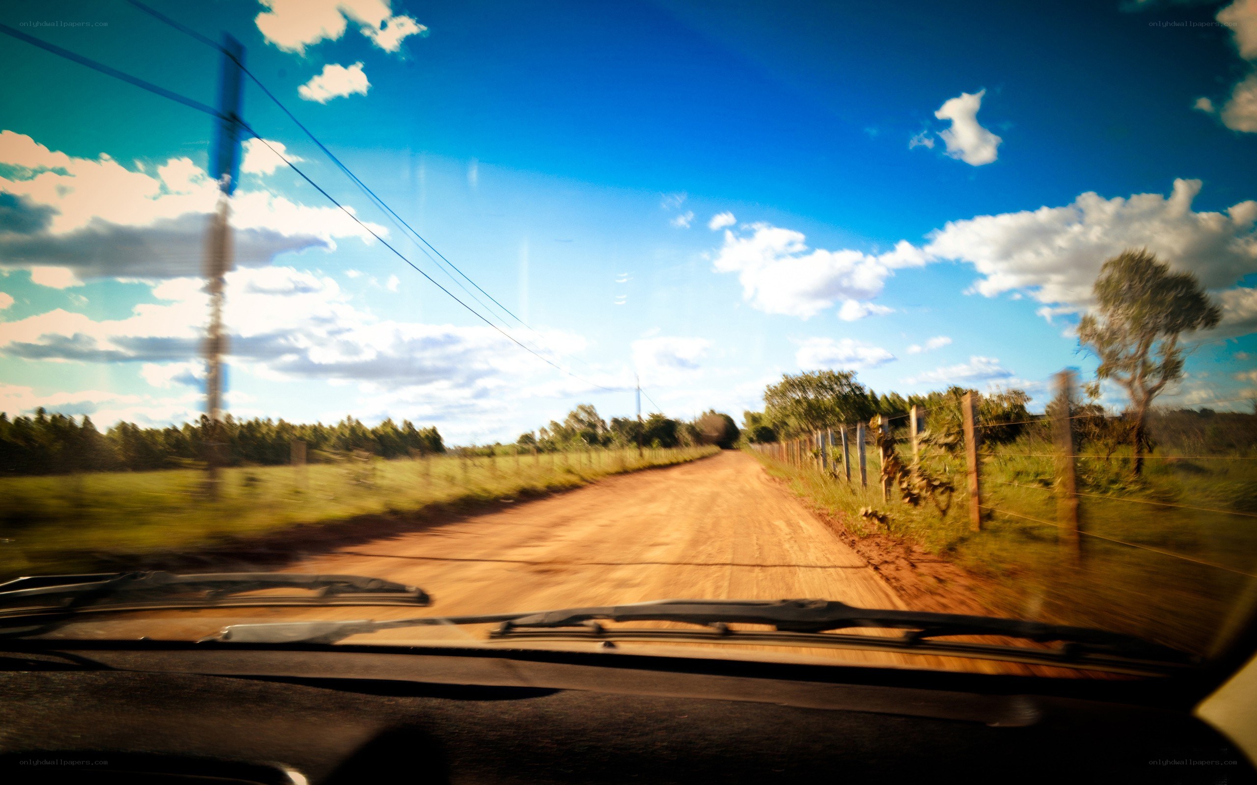 Driving on a dirt road