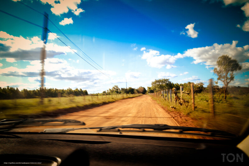 Driving on a rural dirt road