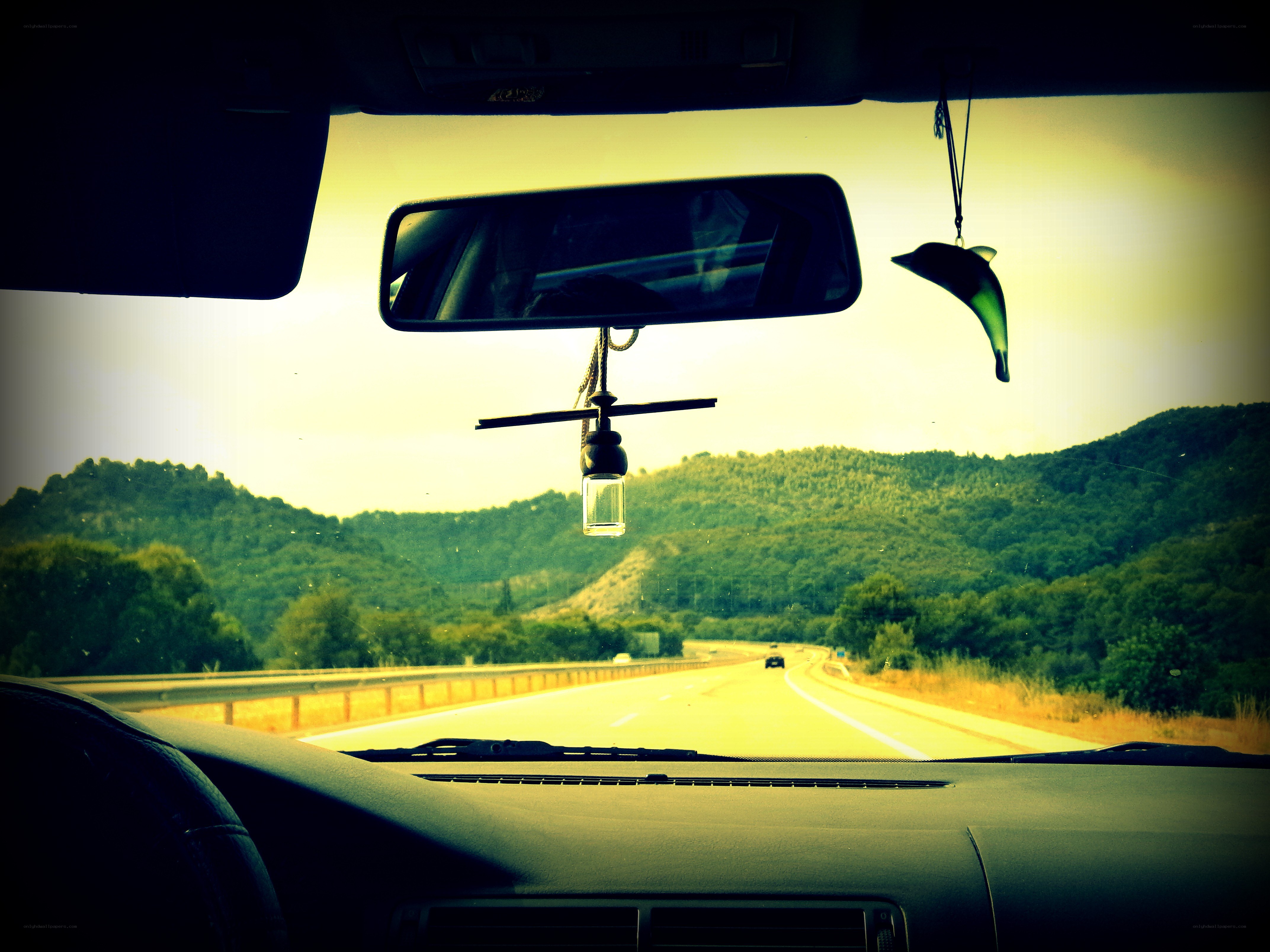 Driving on a scenic highway