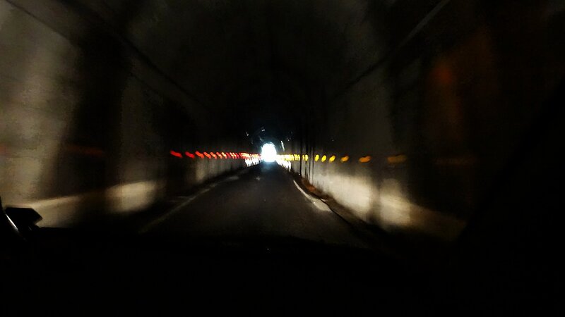 Driving through a dark tunnel