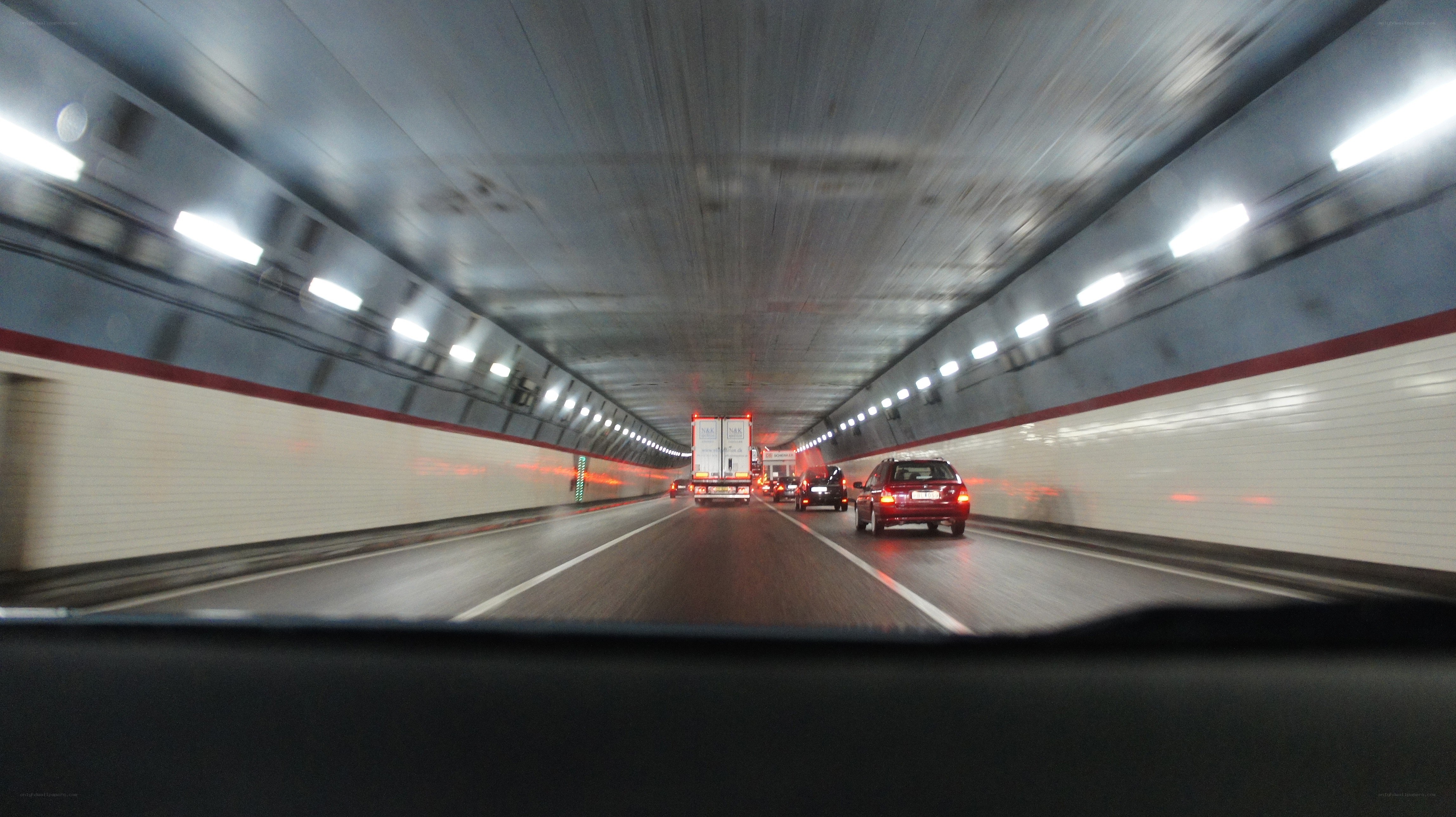 Driving through a tunnel