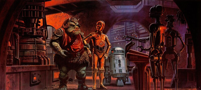 Droid and Alien in Corridor