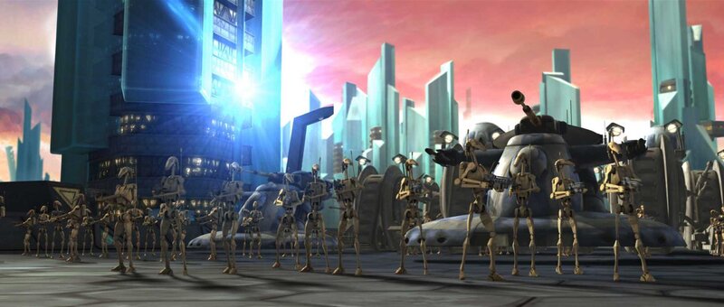 droid army on alien planet