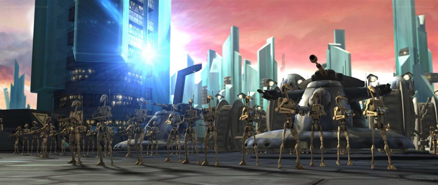 droid army on alien planet